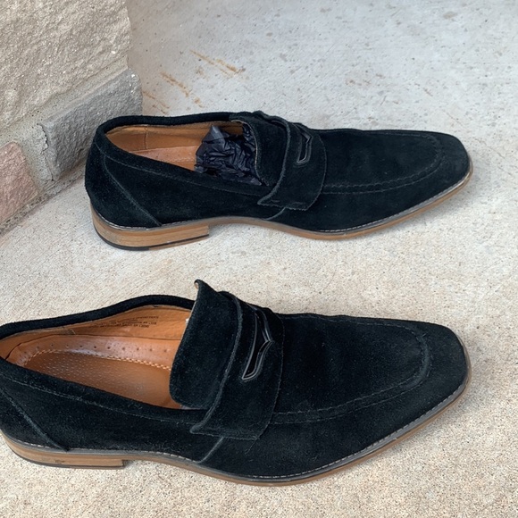 Stacy Adam COLFAX Mac Toe Penny Slip On Black Suede Men’s Dress Shoe size 10 - Picture 10 of 14